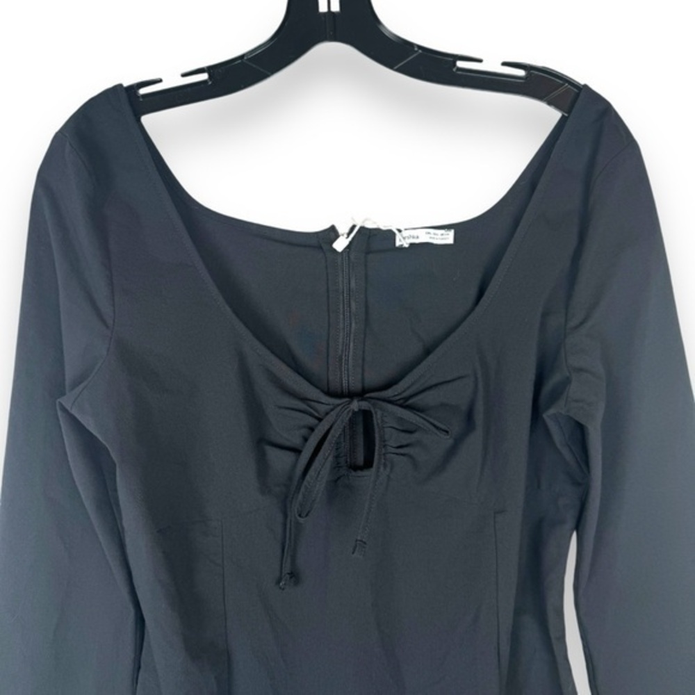 Bershka Size‎ Large Black Dress Goth Witchy Festival Dark Coquette Office Siren - Picture 6 of 9